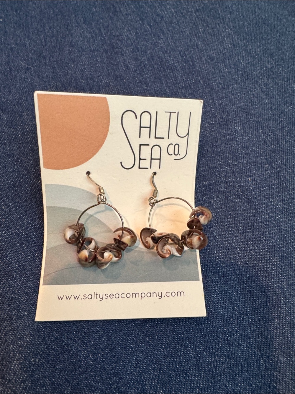 Brown Shell Hoop Earrings